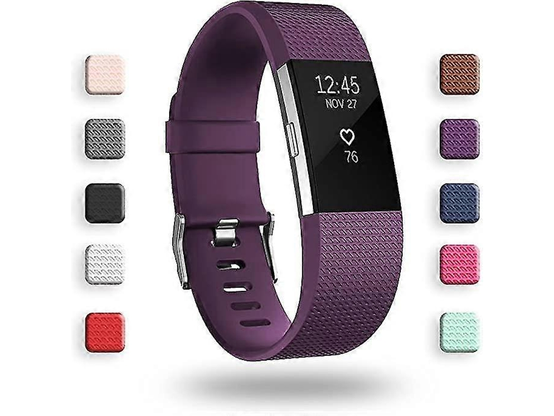 Correa de repuesto para reloj inteligente compatible con Fitbit Charge 2 y Ly Ebike Classic, pulseras deportivas ajustables (ciruela S)