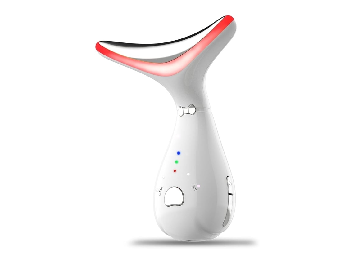 Terapia de luz roja para rostro y cuello, varita facial, dispositivo facial multifuncional, Wavy Chic Beauty White Chennnls
