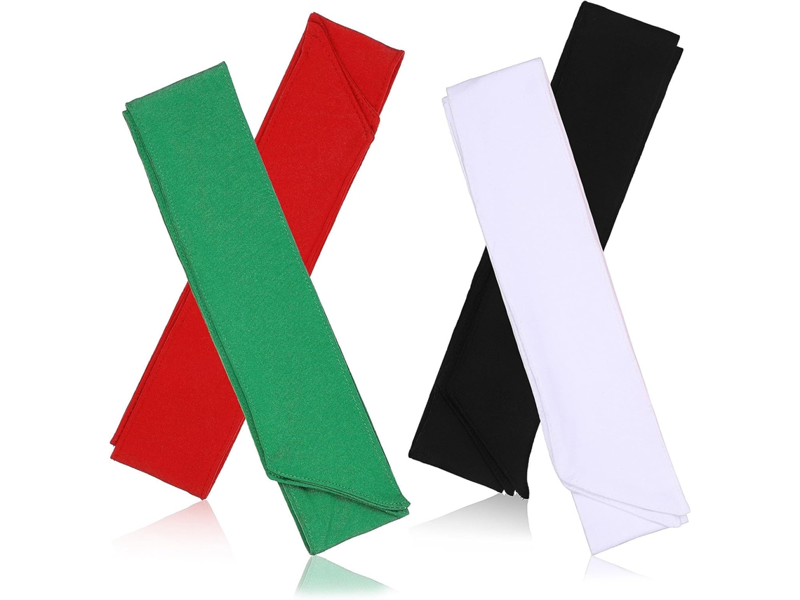 Conjunto De 4 Faixas De Cabeça Com Amarração Para Esportes, Feitas De Poliéster Durável, Faixas Elásticas Ajustáveis.