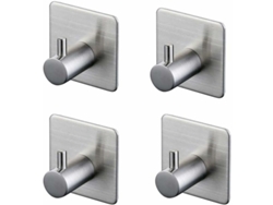 Ganchos Adhesivos 3m, Ganchos De Pared Para Baño, Acero Inoxidable, Plateado