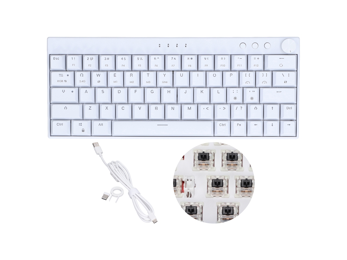 Teclado Mecánico Rgb De 64 Teclas Blanco