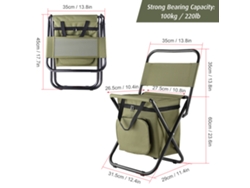 Silla de camping plegable con bolsa térmica multifuncional