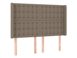 Maison Exclusive - Cabecero Con Orejas De Tela Gris Taupe 147x16x118/128 Cm