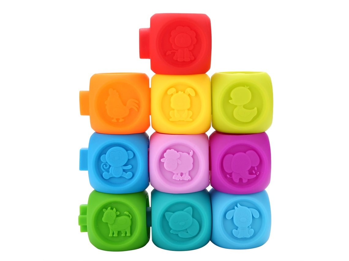 2026 10 Piezas Juego De Rompecabezas Infantil Educativo Juguete De Baño Colorido De Plástico Suave Chupete Para Bebés Niños