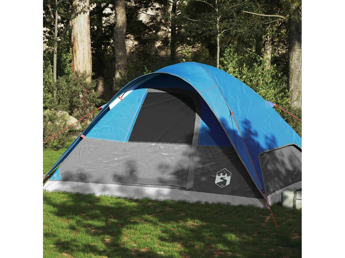 Tienda De Campaña Familiar Iglú 6 Personas Impermeable Azul