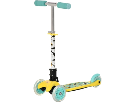 Patinete Homcom 371034yl amarillo idade 3 54.7x32.5x69 cm para niños de +3 años plegable ruedas con luces led manillar altura ajustable freno posterior carga 50 547x325x5969