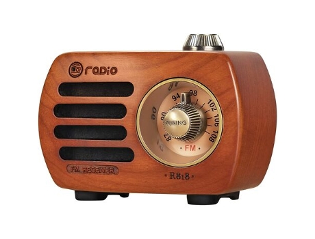 Altavoz Bluetooth Mini Radio Madera Nogal TUSERXIN