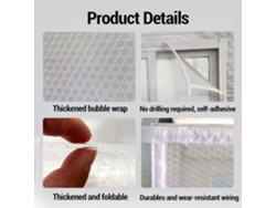 Lámina Aislante Térmica Para Ventanas, Lámina De Material Grueso Kit Aislamiento Ventanas Invierno, Alta Du...