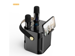 (negro) Altavoz Bluetooth De Karaoke De Alta Potencia, Portátil, Estéreo Envolvente De 360°, Inalámbrico, Resistente Al Agua