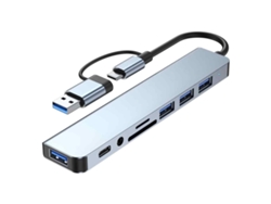 Concentrador Usb 3.0 Multifuncional Con Base De Expansión, Lector De Tarjetas Sd/tf, Divisor Usb 8 En 1 Con Conector Auxiliar Para Auriculares De 3,5