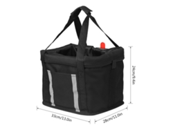 Cesta Plegable Para Bicicleta Con Tiras Reflectantes, Asa Desmontable Para Transportín De Mascotas Y Cesta Para Ir De Compras O Al Trabajo.