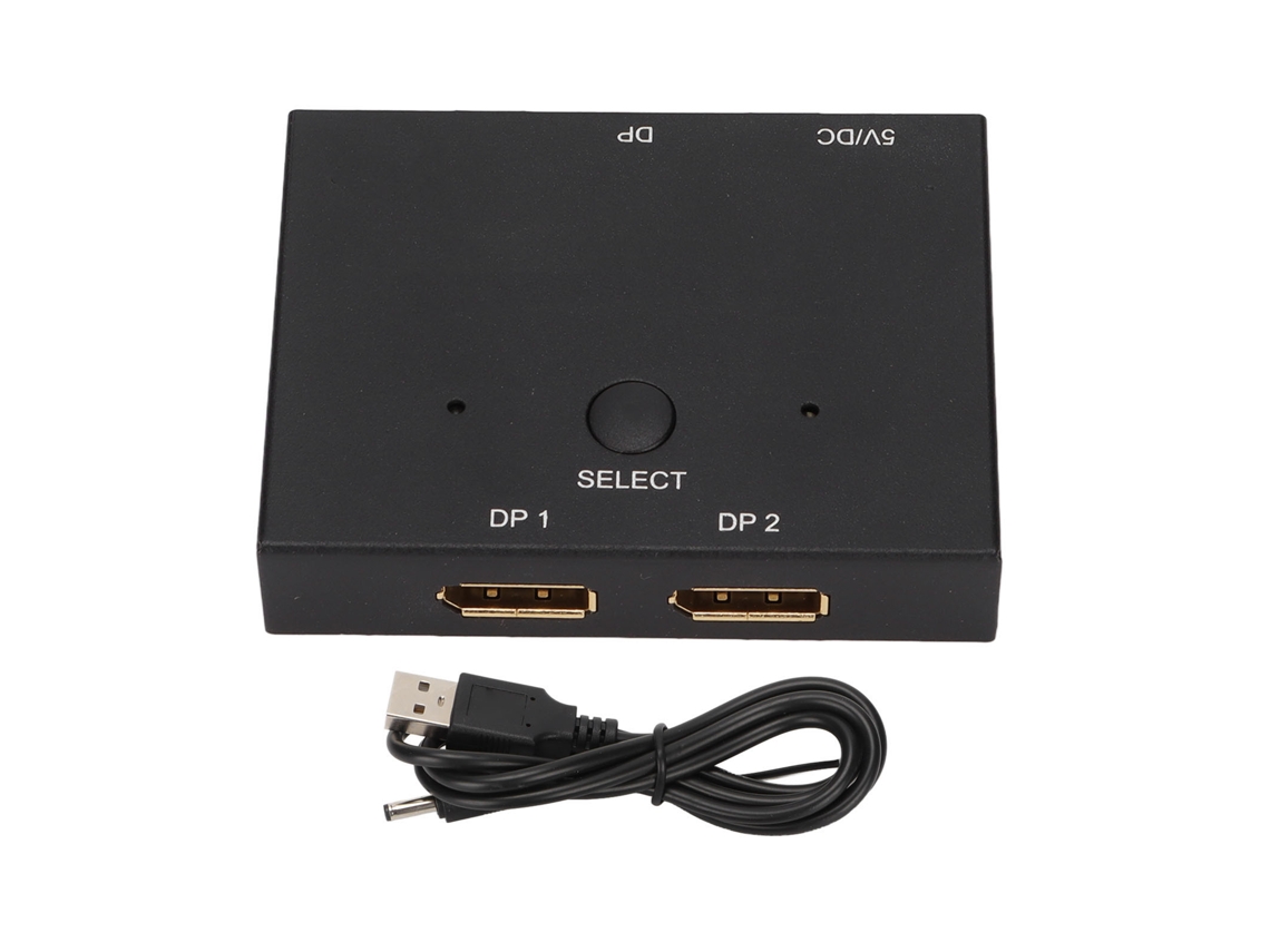 Comutador Displayport Bidirecional 8k 60hz 4k 120hz Divisor Switcher Alumínio Plug And Play Acessório De Computador