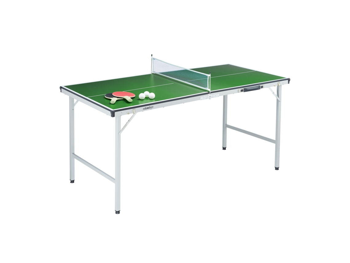 Relaxdays Mesa De Ping-pong Plegable Con Red, 2 Palas, 3 Pelotas, Al X An X F: 71 X 150 X 67 Cm, Verde