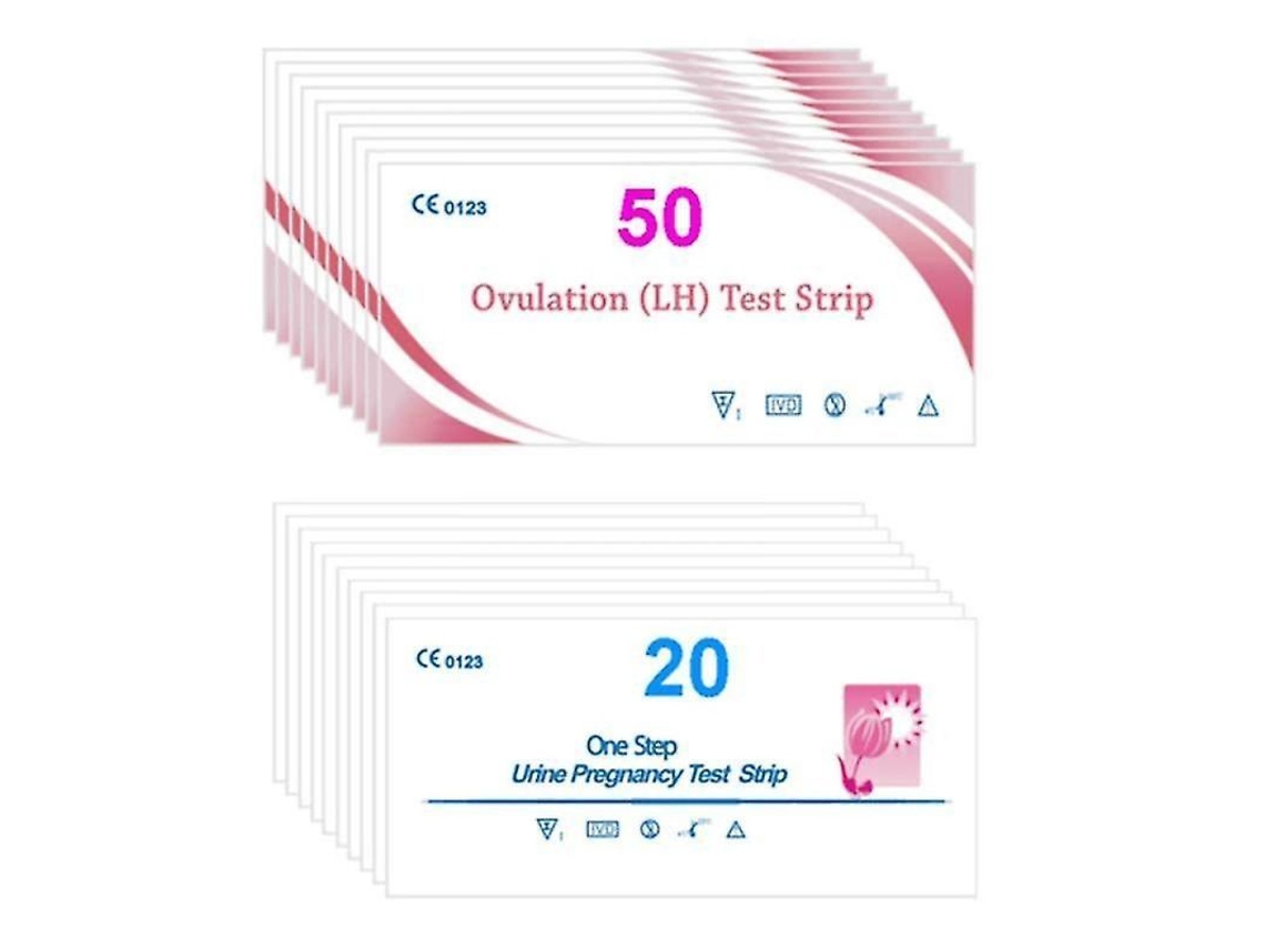 Kit De 50 Pruebas De Ovulación Lh + 20 Pruebas De Embarazo Hcg, Tiras Reactivas De Orina, Fertilidad, Precisión, Caduca En 2024.