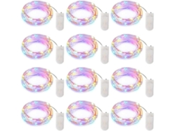 Paquete Con 12 Luces De Hadas Led Por Batería 6 5 Pies 20led Hilo Plateado Impermeable Para Artesanía Haz Tú Fiesta De Navidad Gusshious