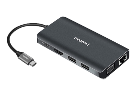 Adaptador LENOVO Lx0801 11In1 Tipo-C a Aux 3.5Mm Pd 2Usb3.0 2Usb2.0 HDMI VGA 1000Mbps Sd/TF para Huawei Mate40/P50 S20