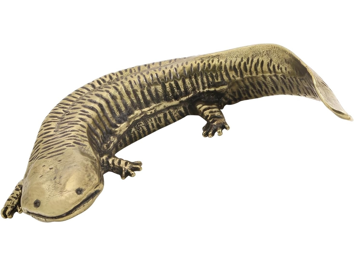 Figurita De Salamandra De Latón Hecha A Mano Con Un Diseño Antiguo Para