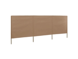 Mampara de tela para viento | Mampara de 3 paneles 400x160 cm gris parduzco Wsd732424 Adorável Casa