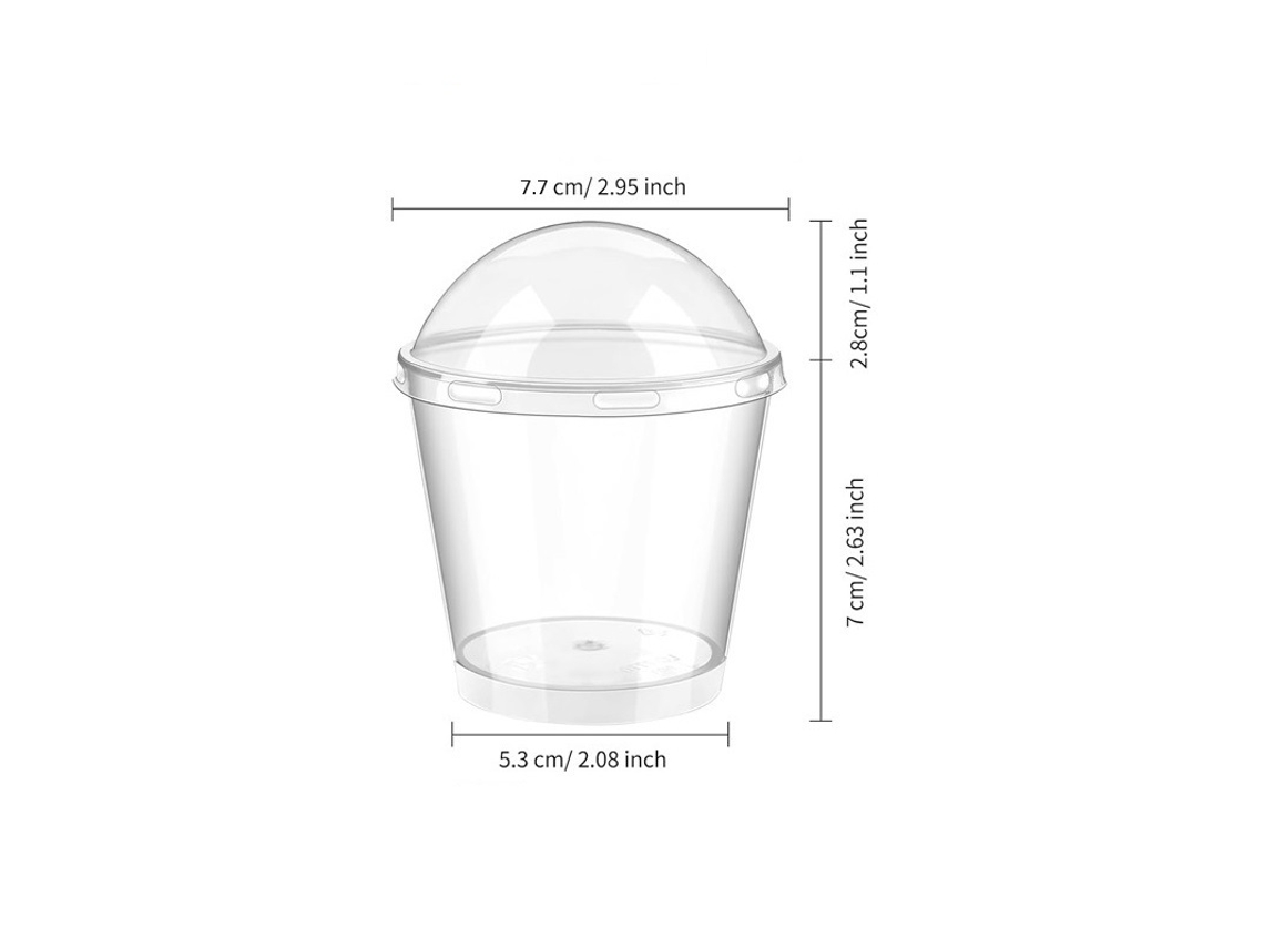 Copas de champán desechables de plástico transparente para fiestas. 180 ml gd 7770 Tapa transparente con cúpula YUNZII