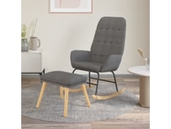 Silla Mecedora Con Taburete VIDAXL Gris Tela (70x79x101 cm)