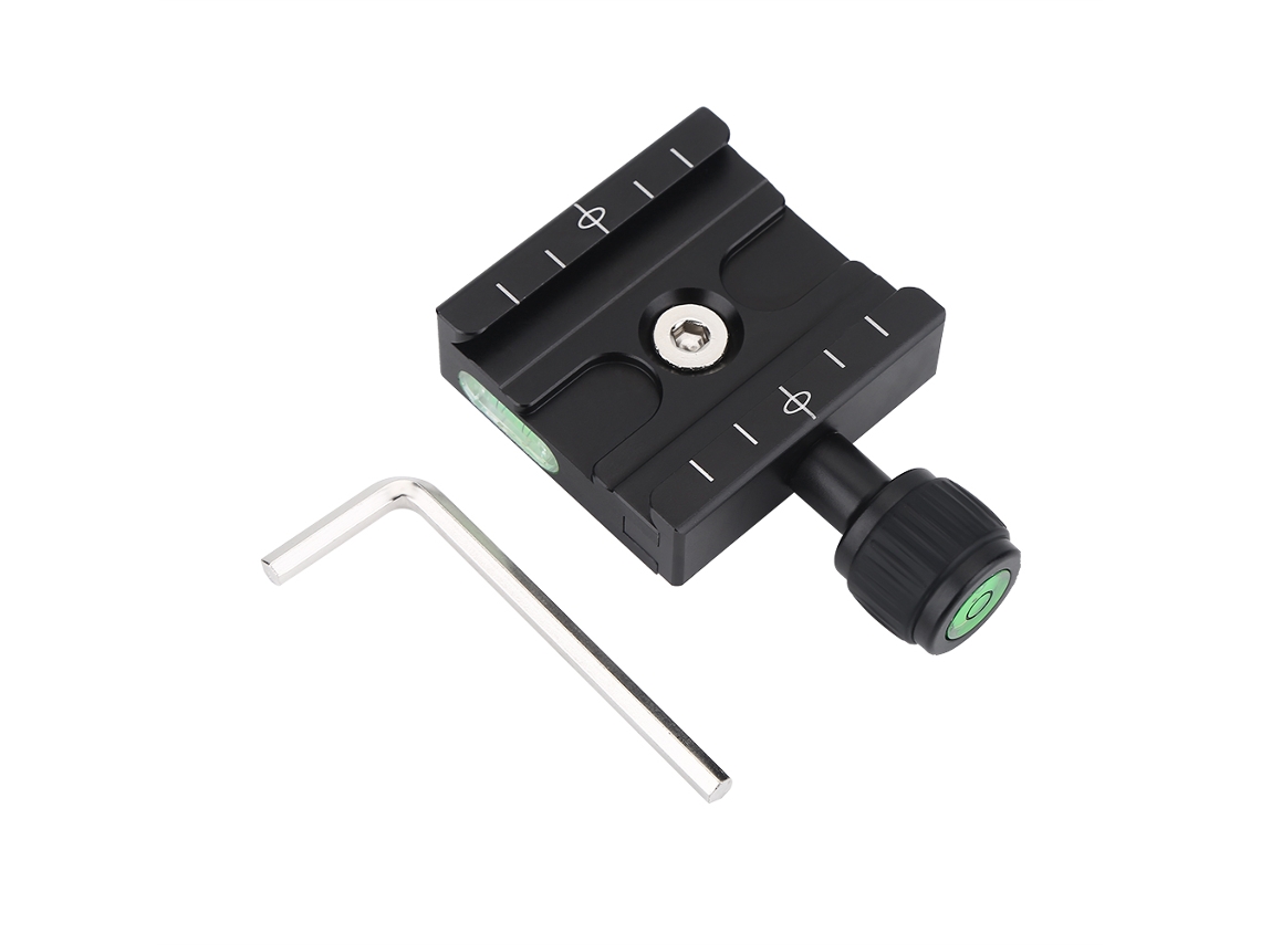 Placa metálica de liberación rápida con abrazadera para accesorios de cámara