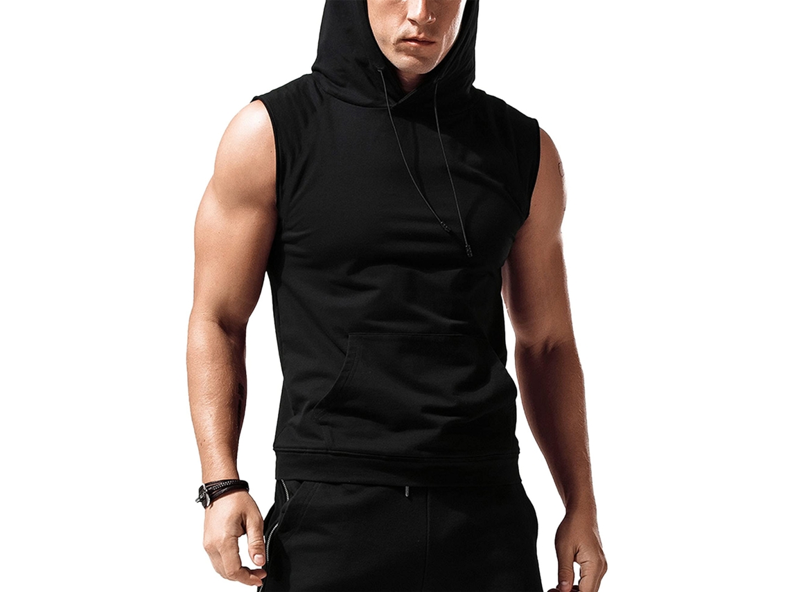 Sudadera Sin Mangas Para Hombre, Gris Claro, Talla Xl