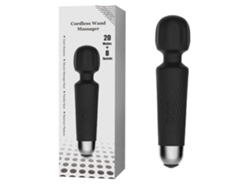 Masajeador inalámbrico Yizhood Magic Wand con 12 modos de silicona, masajeador de mano para espalda, cuello, hombros y piernas (negro)
