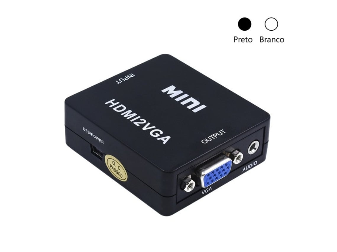 Conversor De Áudio E Vídeo Hdmi Para Vga Para Pc/dvd/tv Hd*