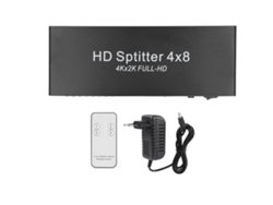 Divisor HDMI 4K (4 entradas, 8 salidas, control remoto)