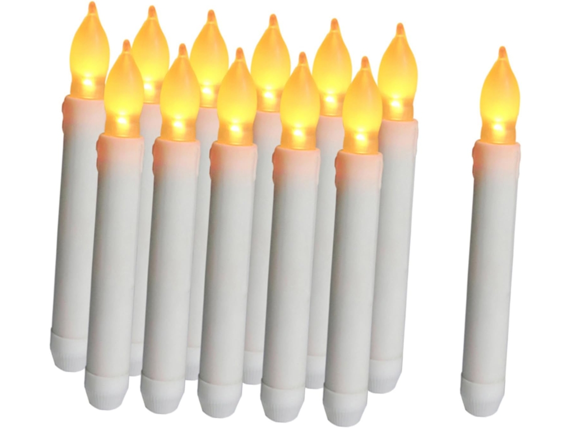 Velas Led Sin Llama - Paquete De 12 Velas Cónicas