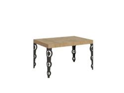 Mesa extensible 90x140/244 cm Karamay Roble Natural estructura Antracita