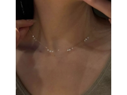 (oro) Collar De Plata De Ley 925, Etéreo, Con Diamantes En Forma De Lágrima Y Circonitas Cúbicas, Gargantilla Delicada, Diseño Sencillo.