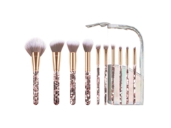 Juego de 10 brochas de maquillaje, incluyendo brocha para polvos, brocha para sombras de ojos, brocha para labios, etc. Everley891