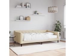Sofá Cama Con Colchón Tela Crema 100x200 Cm