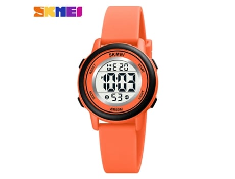 Reloj para niños Reloj de pulsera eléctrico LED de deporte al aire libre de silicona con alarma-naranja LUUCOZK