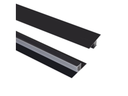 Perfil Aluminio Integración En Pared/techo Para Tira Led Hasta 15 Mm Con Tapa Continua Preto 2 M Semi-transparente