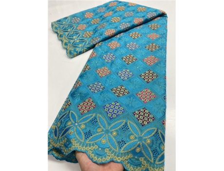 Vestido De Novia De Bordado De Algodón De Tela De Algodón Africano Voil (D - 5 Jardded - 120 Cm)