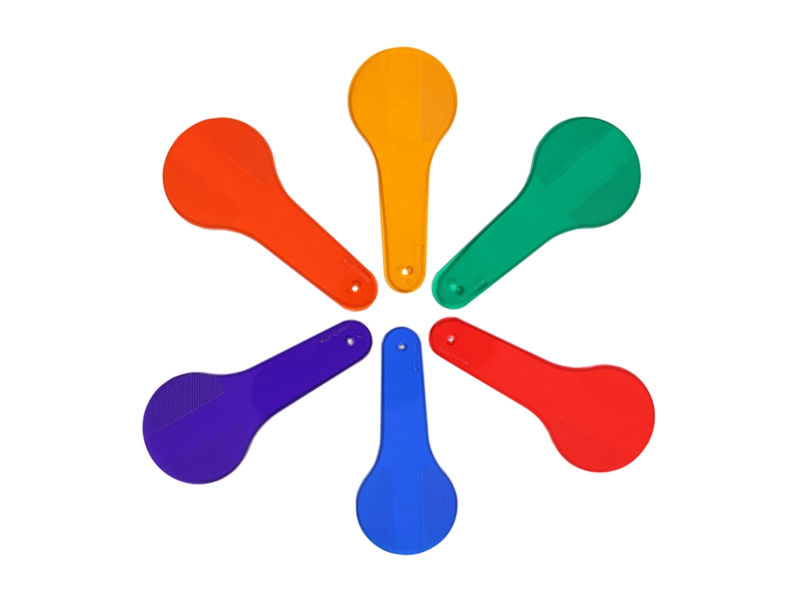 Paletas de colores de plástico para niños: 6 colores. Juego educativo para aprender los colores.