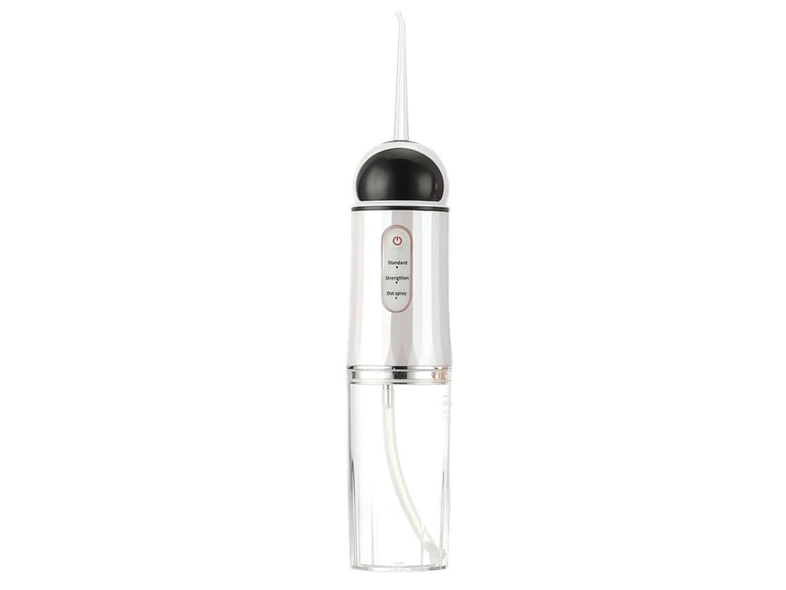 Irrigador bucal eléctrico portátil Yizhood de 3 velocidades con capacidad de 220 ml y kit de limpieza con apagado inteligente (blanco)