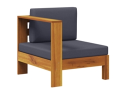 Maison Exclusive - Sofá Central Con 1 Reposabrazos Madera Acacia Gris Oscuro