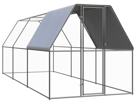 vidaXL Jaula gallinero de exterior de acero galvanizado 2x6x2 m
