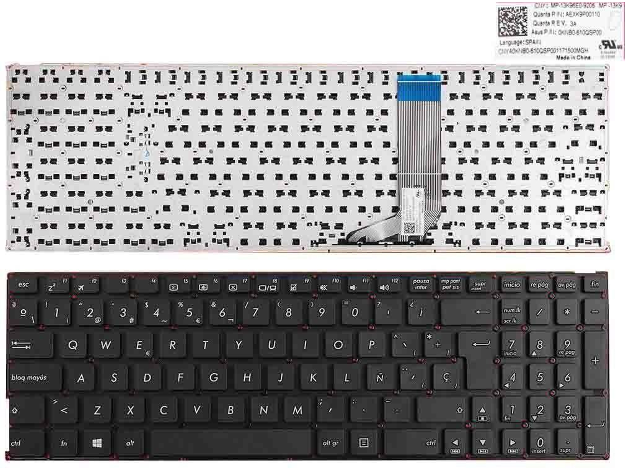 Teclado para Portátil Asus A556U K556U Fl5900U R558U R558Uq X556U