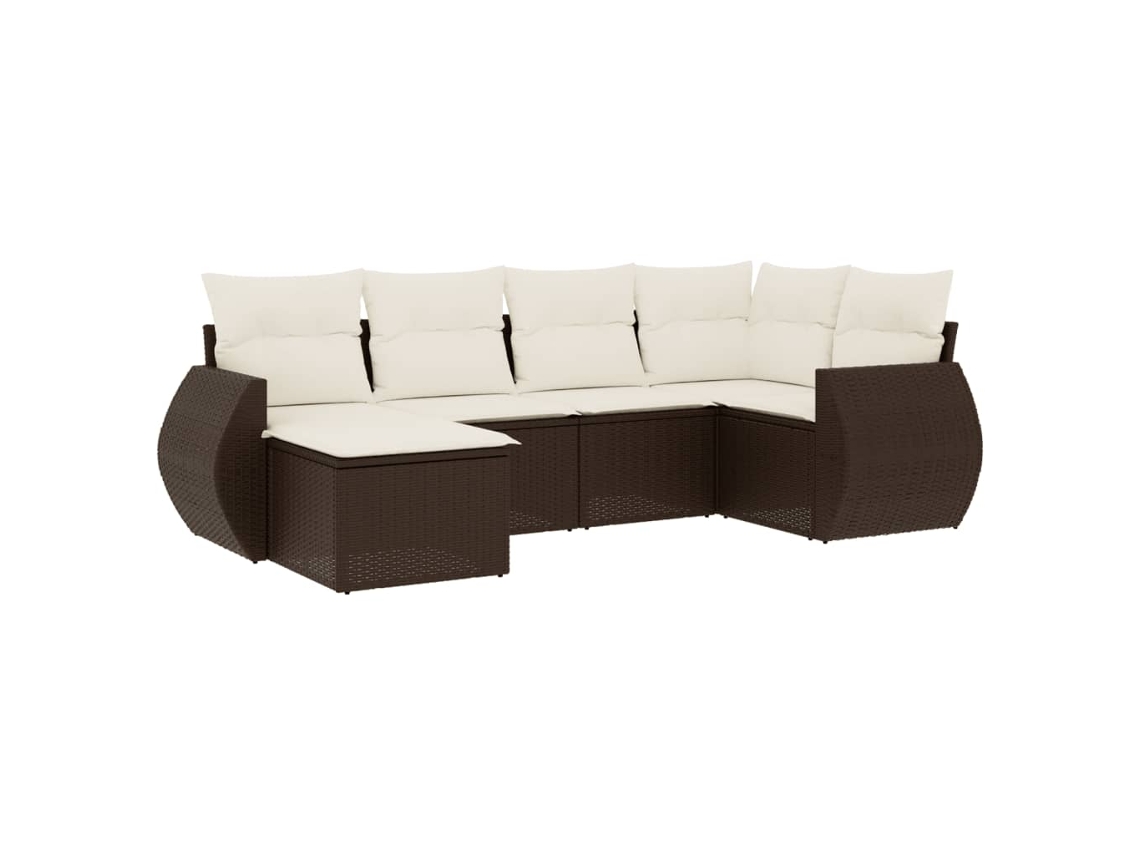 Maison Exclusive - Set Sofás De Jardín 6 Piezas Y Cojines Ratán Sintético Marrón