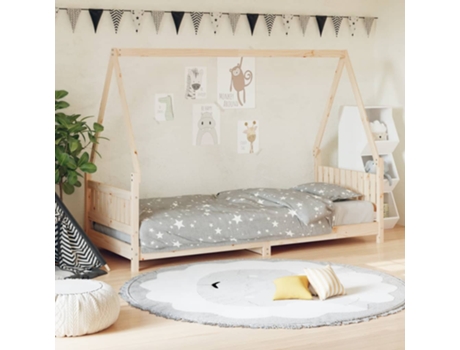 Estructura De Cama Infantil VIDAXL Marrón Madera (80x200 cm)