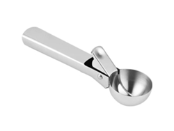 MEOIRUERY Cuchara para helado de acero inoxidable de alta resistencia, ideal para uso intensivo en el hogar o la cocina comercial. El gatillo de liberación gara