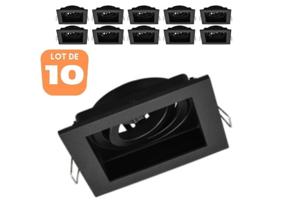 Conjunto de 10 manchas cuadradas negras Beta R4 MR16 GU10/GU5.3 BRAYTRON