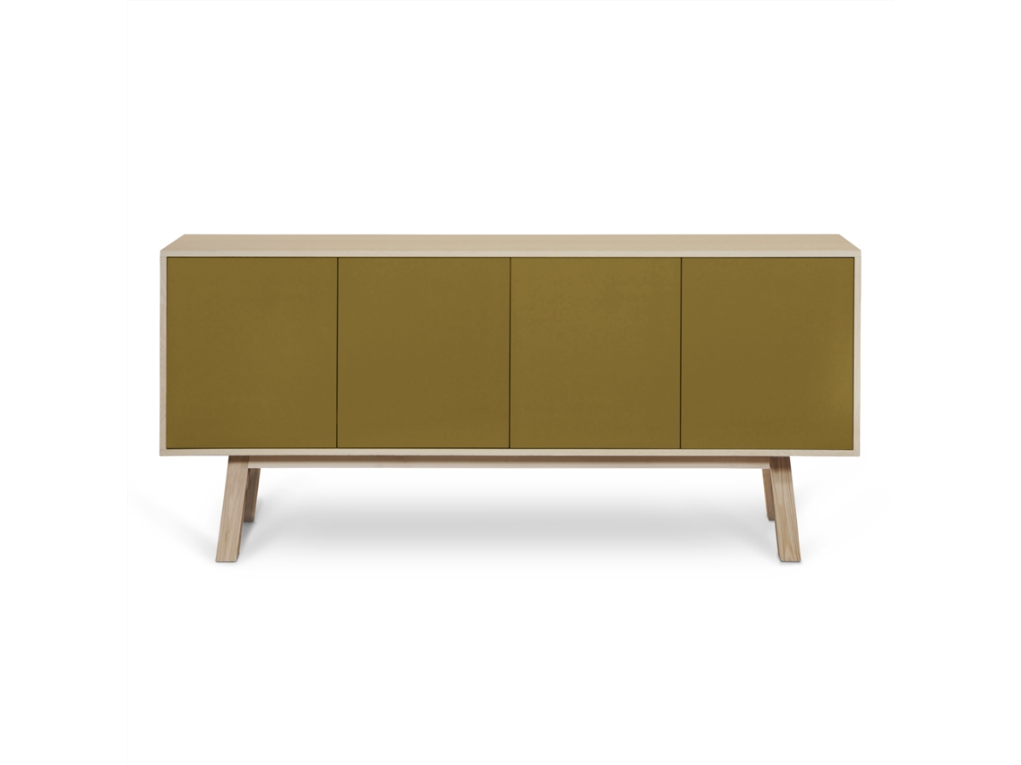 Aparador Alto MON PETIT MEUBLE FRANÇAIS con 4 Puertas (Verde Lancieux - Madera - 220 x 94 x 46 cm)