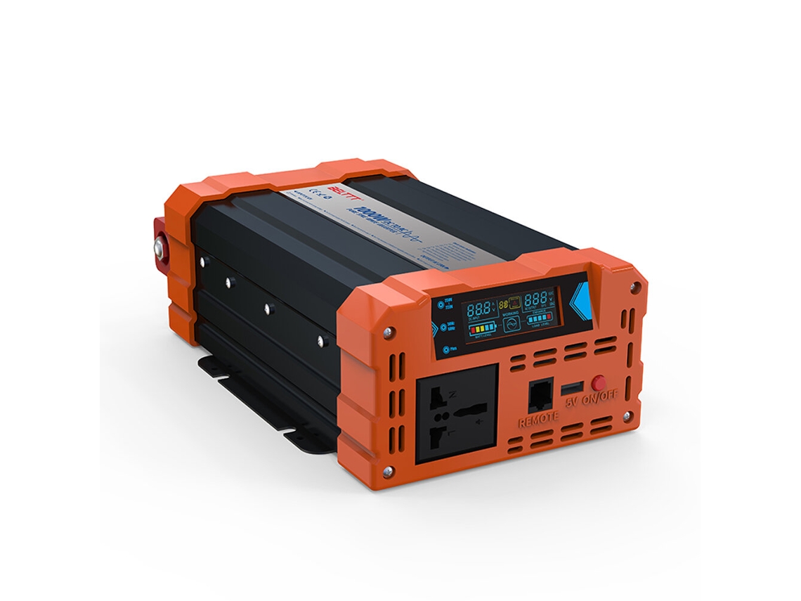 Inversor de potencia de onda sinusoidal pura de 2000 W a 1000 W/1500 W/2000 W/3000 W/4000 W, CC de 24 V a CA de 220 V, para vehículos inteligentes con pantalla LED.