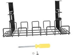 Soporte Multiusos De Hierro Negro Para Organizar Cables Debajo Del Escritorio.