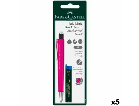 Portaminas FABER-CASTELL grip matic cor de rosa 0,7 mm (5 unidades)